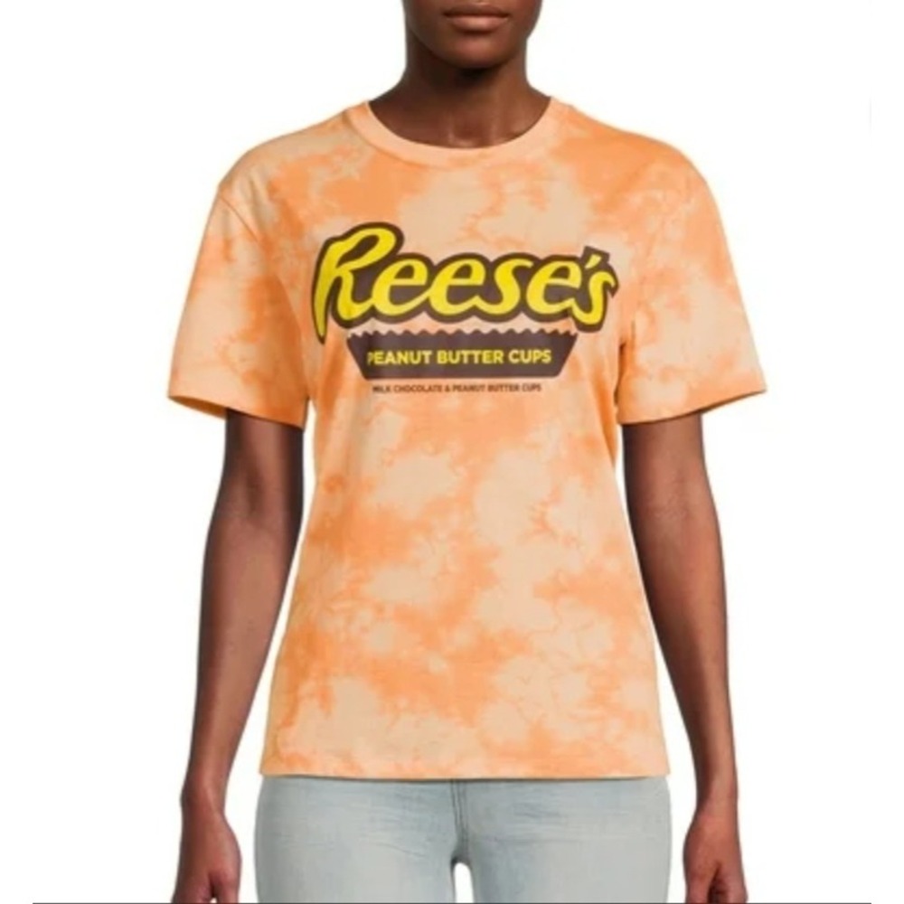 New Juniors Reese's Peanut Butter Cups Shirt Orange Tie Dye 3XL XXL- M